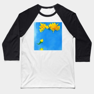 Sunflower in sky oil paint Baseball T-Shirt